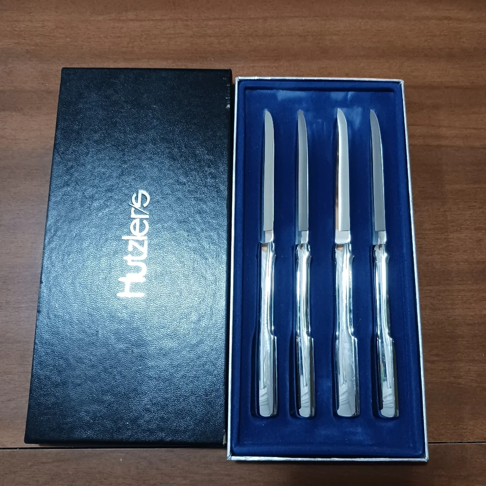 Boxed Knife Set Steak Kitchen Four Beveled Stainless Steel Cutlery